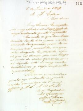 Carta del president, Evarist Fàbrgas, a l'empresa J. Esteva sol·licitant l'enviament imminent del material i els operaris per poder reparar la teulada del teatre