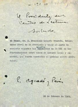 Carta del president informant el governador civil de la província de Tarragona de les conclusions aprovades durant la tercera sessió de converses sobre temes d'interès local i comarcal