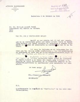 Carta de l'Ateneu Barcelonès