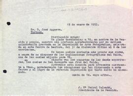 Carta d'agraïment a Josep Anguera