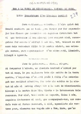 Oda a la Verge de Misericòrdia, patrona de Reus