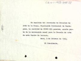 Carta del president al Patronat de les Escoles d'Art de la Diputació de Tarragona