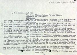 Carta a Artur Llorens Opisso en referència la fets ocorreguts amb reusenc