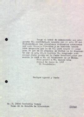 Carta a Jaume Capdevila Vernis