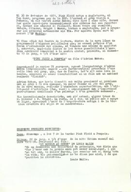 Carta informativa del Cineclub