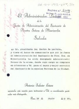 Nou Administrador de la Junta de Misericòrdia