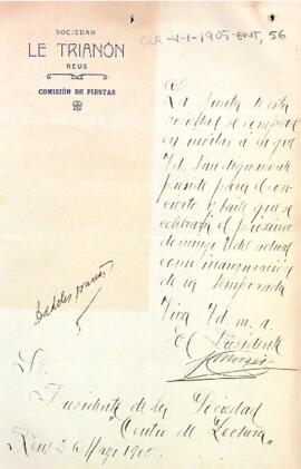 La societat Le Trianon convida al Centre de Lectura al ball que celebraran