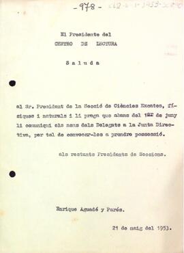 Carta del presidents als representants de les seccions