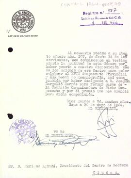 Agraïment de la Cambra de Comerç de Reus