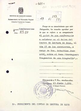 Aprovació d'una conferència al Centre de Lectura