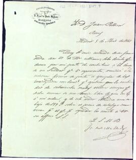 Carta confirmant l'enviament d'una enciclopèdia amb làmines