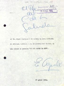 Agraïment a Josep Esplugas