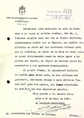 Carta de l'alcalde de Reus