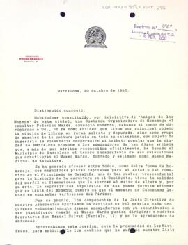 Donatiu per l'homenatge a l'escultor Frederic Marés