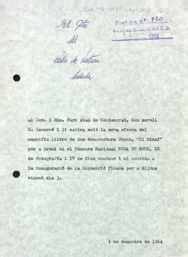 Agraïment per un premi