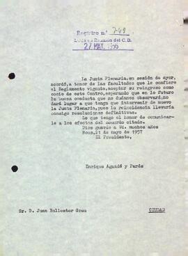 Carta a Joan Ballester Grau