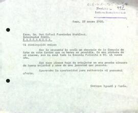 Carta del president al governador civil de la província de Tarragona