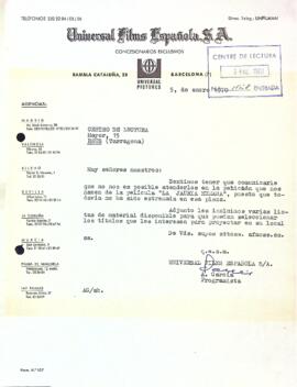 Carta d'Universal Films Española