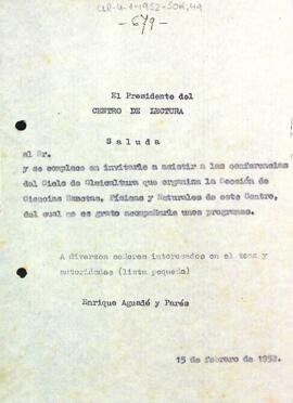 Carta d'agraïment a Delegat de la Caixa de Pensions