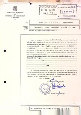 Autorització per l'actuació del Real Ballet de Cámara de Madrid