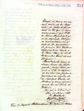 Carta del president, Eugeni Mata, al Duc de Medinaci i Jefe Superior de Palacio agraint-li haver respost la carta d'invitació al certamen