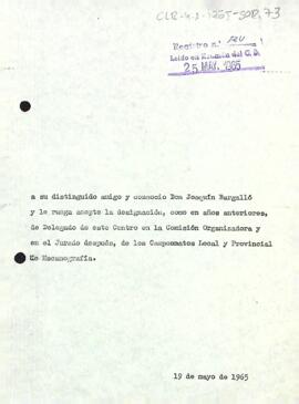 Carta del president a Joaquim Bargalló