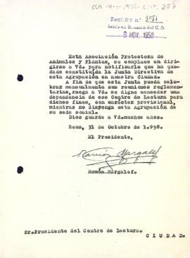 Constitució de l'Associació Protectora d'Animals i Plantes