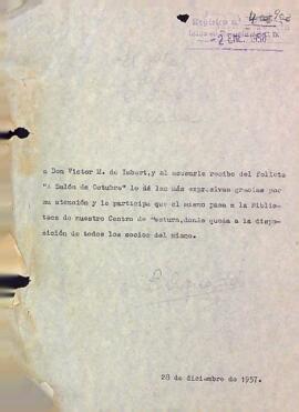 Carta a Victor M. de Imbert