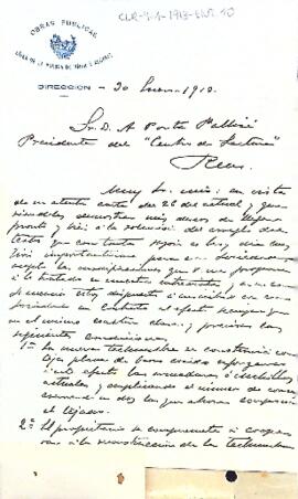 Carta de Ramon Montagut a A. Porta Pallisé