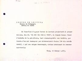Carta de la Secció de Pedagogia