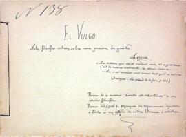 El Vulgo. Notas filosófico-críticas sobre una porcion de gentes