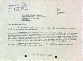 Carta a Maria Solanich