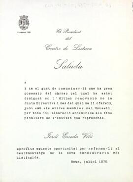 Presentació de Josep Escoda com a nou president