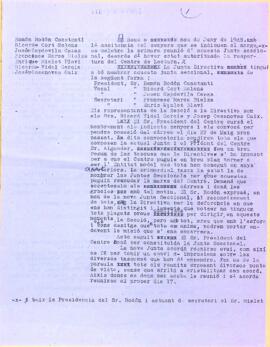 Esborrany de l'acta del 9 de juny de 1948 de la Secció d'Arts i Oficis