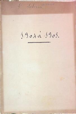 Llistat dels alumnes de la classe de Teneduria de llibvres, del curs 1904/1905