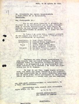 Carta de la Secció Excursionista al Centre Excursionista i Folklòric de la Barceloneta