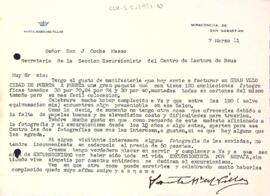 Carta del Marquès de Santa María del Villar a la Secció Excursionista
