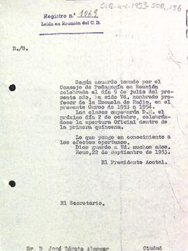 Carta del president accidental a José Zarate Alcover