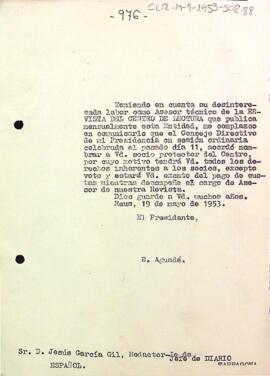 Carta del president a Jesús García Gil