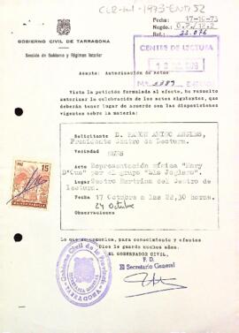 Autorització per a la celebració de la representació mímica "Mary d'ous"
