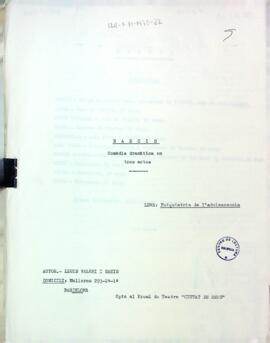 Narcís : comèdia dramàtica en tres actes. Lluís Valeri i Sahís