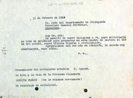 Carta d'Enric Aguadé Parés al Consulat Britànic