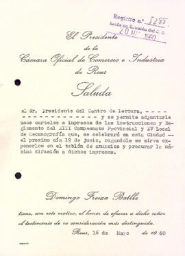 Carta de Domingo Freixa Batlle a Enric Aguadé Parés