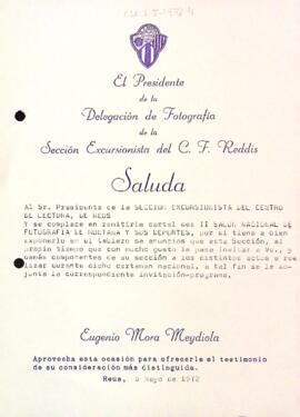 Carta del C. F. Reddis