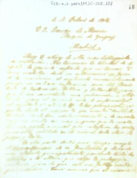 Carta informativa de la junta de govern al Marquès de Grigny per comunicar-li l'interès de l'entitat en rebre la subvenció