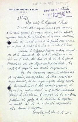 Pere Barrufet no podrà assistir a l'assemblea