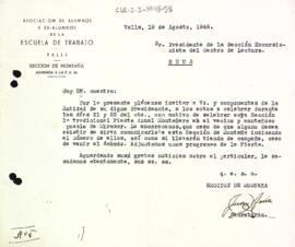 Carta de l'Associació d'Alumnes i Ex-alumnes de l'Escola de Treball de Valls
