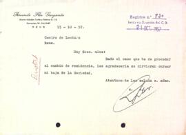 Carta de Rosendo Flor Garganta al Centre de Lectura