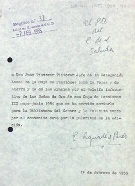 Agraïment a Joan Tintorer pel donatiu