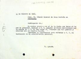 Carta d'Enric Aguadé Parés al Cònsul General de Gran Bretanya a Barcelona